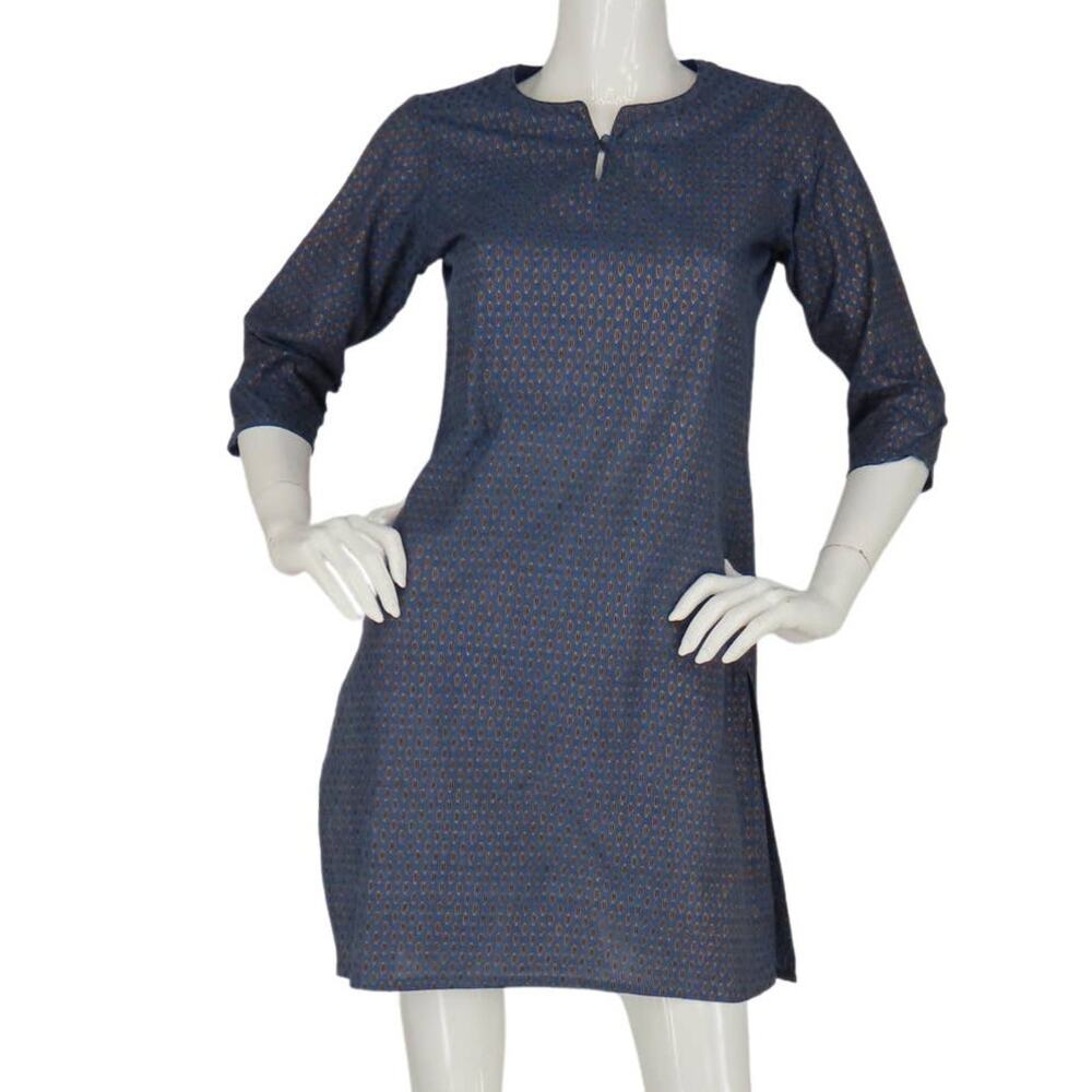 Vintage Fabindia Indigo Boho Kaftan Dress